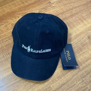 Polo by Ralph Lauren Black Baseball Cap with White Embroidery